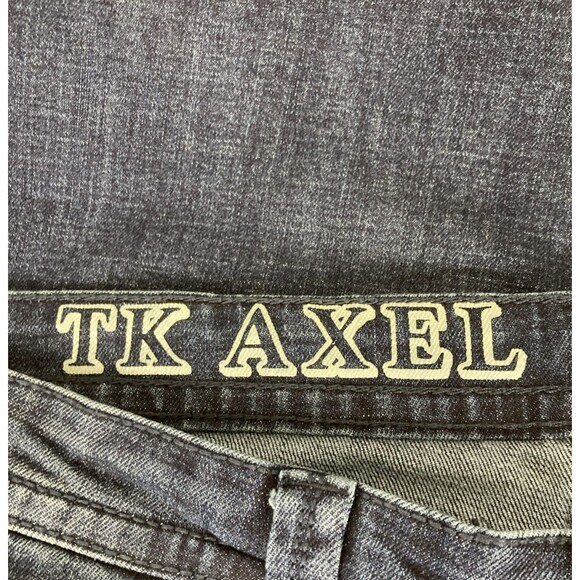TK Axel Jeans Mens 38/30 Blue Slim Boot Leg Cut Dark Blue Wash - Picture 6 of 11